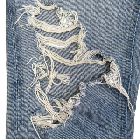 AGOLDE High-Rise Distressed Straight Leg Jeans Light Wash Designer Denim 26 - Picture 5 of 15